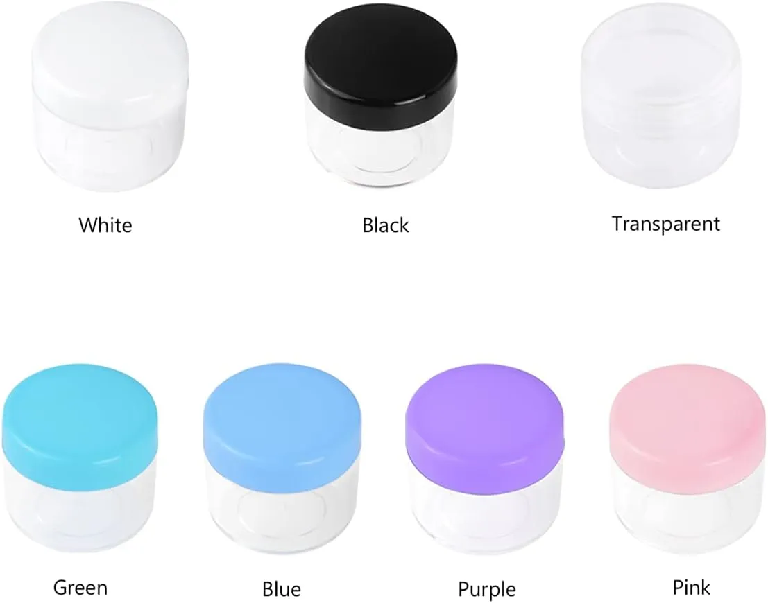 10 Pcs 10g Plastic Empty Cosmetic Container, Round Clear Pot Jars Portable Refillable Empty Containers for Makeup Eye Shadows Lotions Lip Balms Toners Creams Ointments,Black