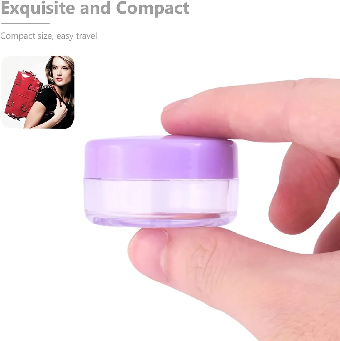 10 Pcs 10g Plastic Empty Cosmetic Container, Round Clear Pot Jars Portable Refillable Empty Containers for Makeup Eye Shadows Lotions Lip Balms Toners Creams Ointments,Black
