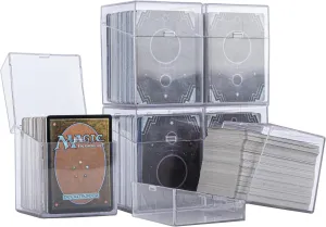 100  Card Deck Cases,Deck Case for 100 TCG Cards,Super Clear Trading Card Storage Box for Baseball Cards and MTG Deck - Waterproof Secure & Durable Storage for Trading Card Games（6 Pack）