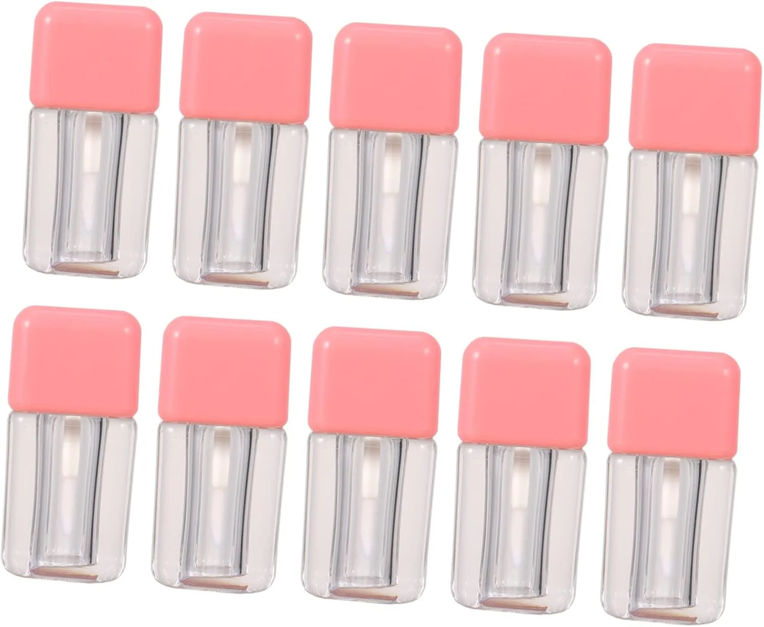 10pcs Mini Lip Gloss Tubes Refillable DIY Lipstick Bottles for Travel Craft Transparent Design for Easy Volume Monitoring Portable Cosmetic Containers with Brush