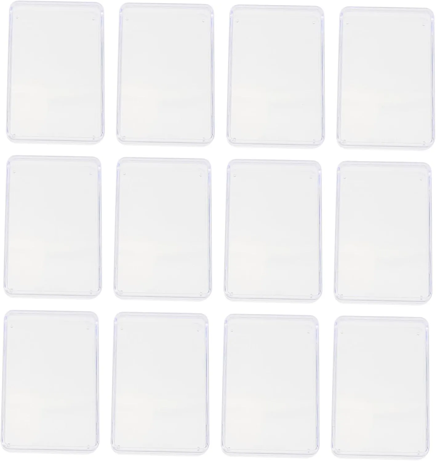12Pcs Transparent Poker Cards Holder Clear Plastic Storage Cases for Easy Organization and Transport for Game Night and Card Collecting