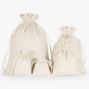 13cm Wholesale Soft 100% Cotton Small Bags with Drawstring
