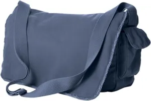 14 oz Pigment-Dyed Raw-Edge Enzyme-Washed Messenger Bag