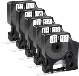 18444 Vinyl Label Tape Work with DYMO Rhino 4200 5200 Label Maker Replacement for Dymo 18444 Rhino Industrial Permanent Vinyl Industrial White 1/2"x18' Work with DYMO Rhino 5000 6000,5Packs