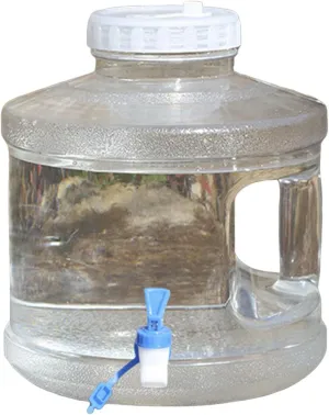 2 Gallon Camping Water Jug, Outdoor Water Container with Faucet, Transparent Water Storage, Leak-Proof, Portable Water Tank for Hiking, Backpacking & Sports (White)