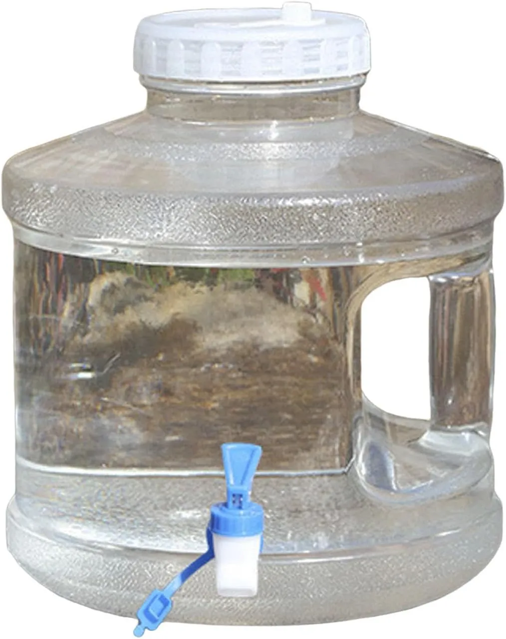 2 Gallon Camping Water Jug, Outdoor Water Container with Faucet, Transparent Water Storage, Leak-Proof, Portable Water Tank for Hiking, Backpacking & Sports (White)