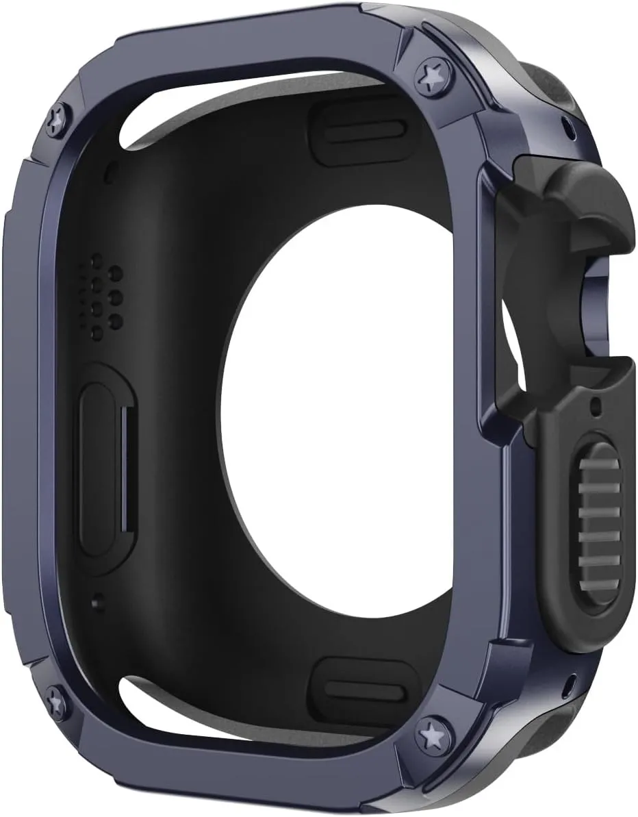 2 in 1 Case for Apple Watch Series 8/7/SE/6/5/4 Ultra 41mm 45mm 40mm 44mm 49mm TPU PC Shockproof Protector Bumper for iwatch(Transparent,41mm)