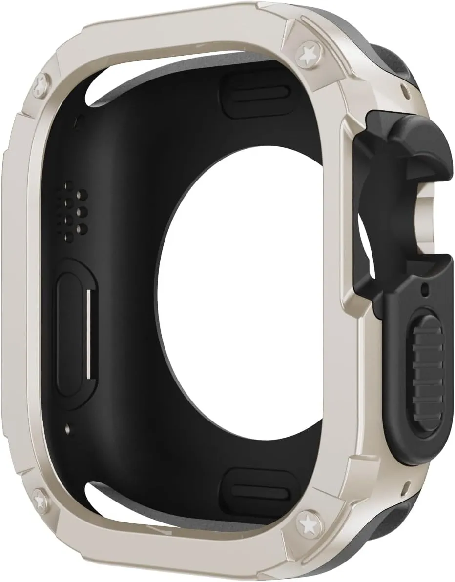 2 in 1 Case for Apple Watch Series 8/7/SE/6/5/4 Ultra 41mm 45mm 40mm 44mm 49mm TPU PC Shockproof Protector Bumper for iwatch(Transparent,41mm)