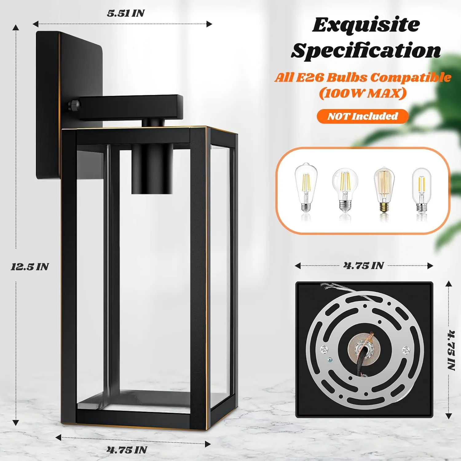 2-Pack Outdoor Lights for House, Waterproof Bronze Exterior Light Fixtures with Clear Glass, Anti-Rust Outside Wall Lanterns Sconces, Front Porch Lights for Garage Doorway, Bulbs Not Included