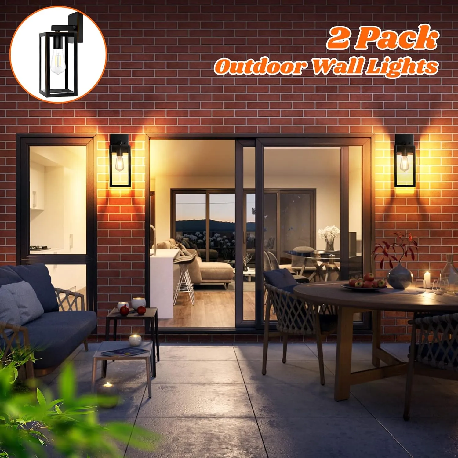 2-Pack Outdoor Lights for House, Waterproof Bronze Exterior Light Fixtures with Clear Glass, Anti-Rust Outside Wall Lanterns Sconces, Front Porch Lights for Garage Doorway, Bulbs Not Included
