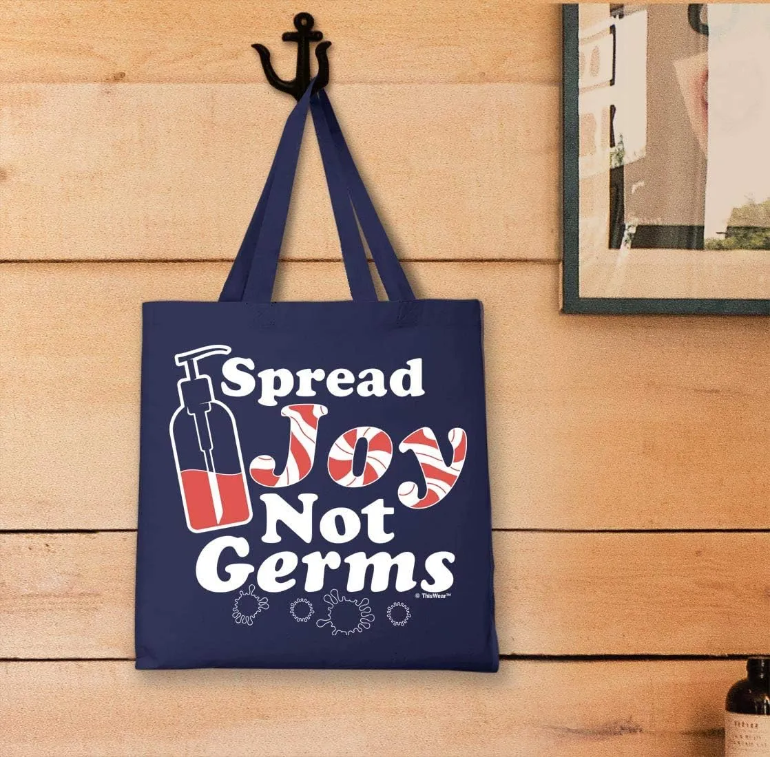 2020 Holiday Spread Joy Not Germs Meme Canvas Tote Bag