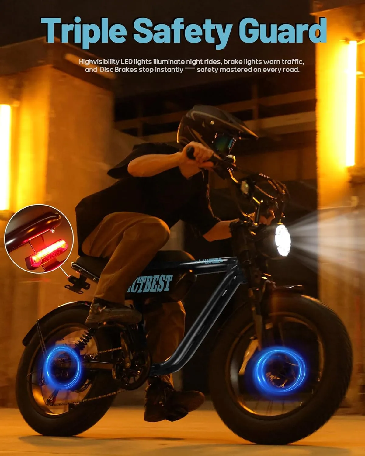 20"/16" Electric Bike,Peak 1500W/1200W, 48V 15.6Ah/10.4Ah Fat Tire All-Terrain Electric Motorcycle,Full Suspension,UL2849 Electric Dirt Bike for Adults on Mountains/Snow/Sandy
