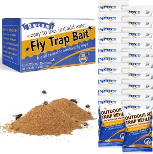 20x30g Fly Trap Refill Packets, Flies Bait Attractant Refills for All Reusable Fly Traps Outdoor, Fly Repellent Outdoor, Fly Killer Catcher