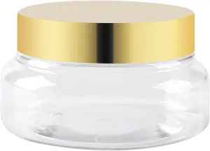 24 Pack 5 Oz Plastic Containers With gold Lids and Waterproof Label BPA Free - Refillable Transparent Cosmetic Containers for Body Butter,Sugar Scrubs,Cream,Lotions,Candy,Bath Salt(Gold, 5 oz)