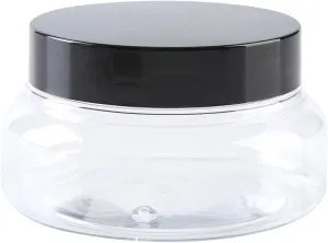 24 Pack 5 Oz Plastic Containers With Lids and Waterproof Label BPA Free - Refillable Transparent Cosmetic Containers for Body Butter,Sugar Scrubs,Cream,Lotions,Candy,Bath Salt (Clear, 5 oz)