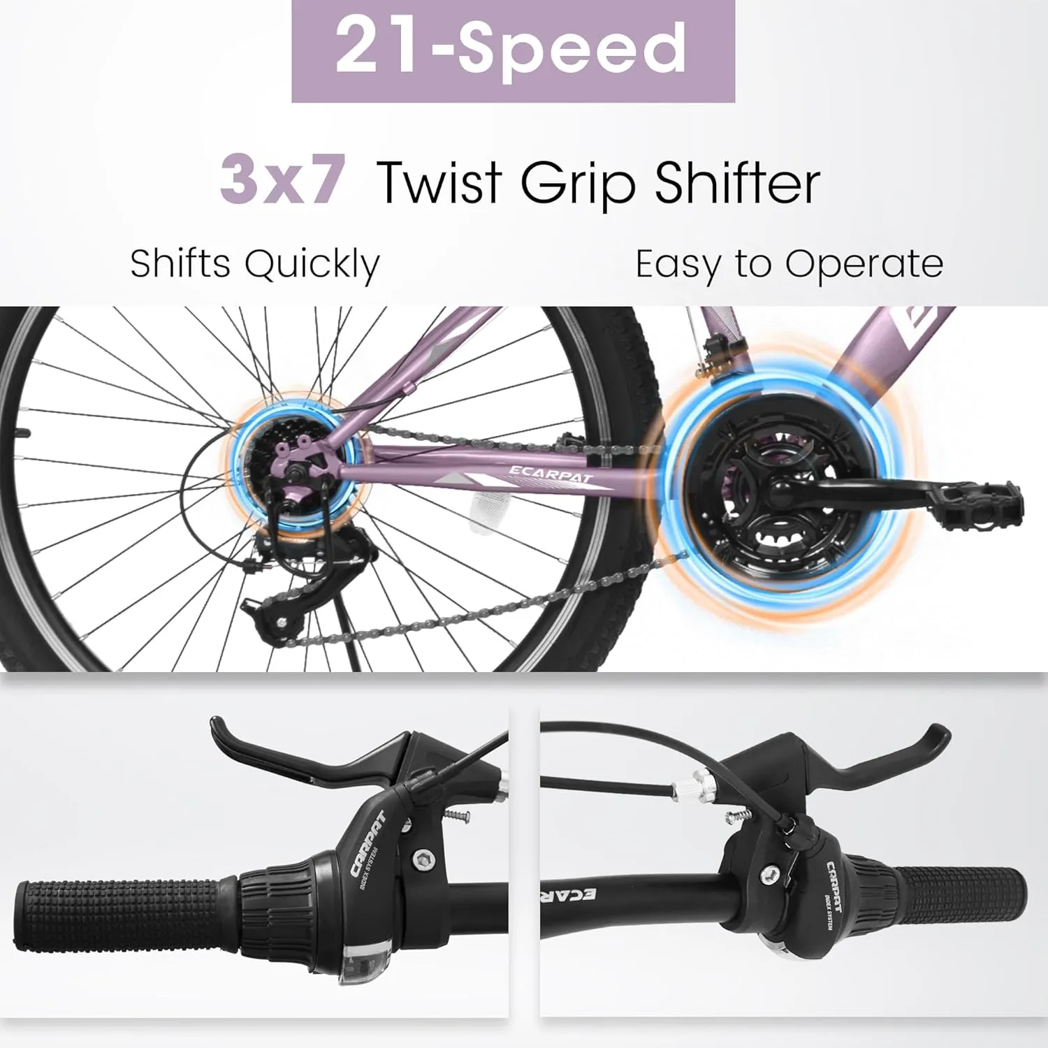 24/26/27.5 Inch, Dual Full Suspension Mountain Bike, 21 Speed Summer Travel, Mens Womens Outdoor Cycling Commuting City Bike to School Work, Birthday Gifts Bicycles