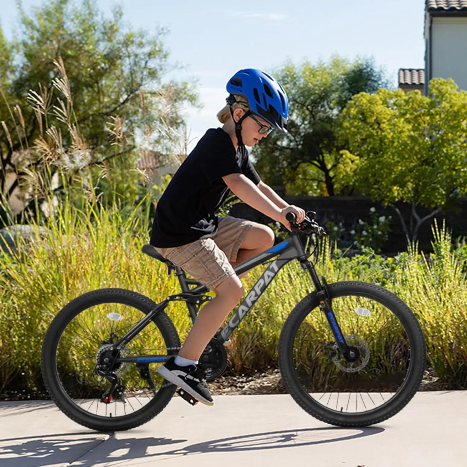 24/26/27.5 Inch, Dual Full Suspension Mountain Bike, 21 Speed Summer Travel, Mens Womens Outdoor Cycling Commuting City Bike to School Work, Birthday Gifts Bicycles
