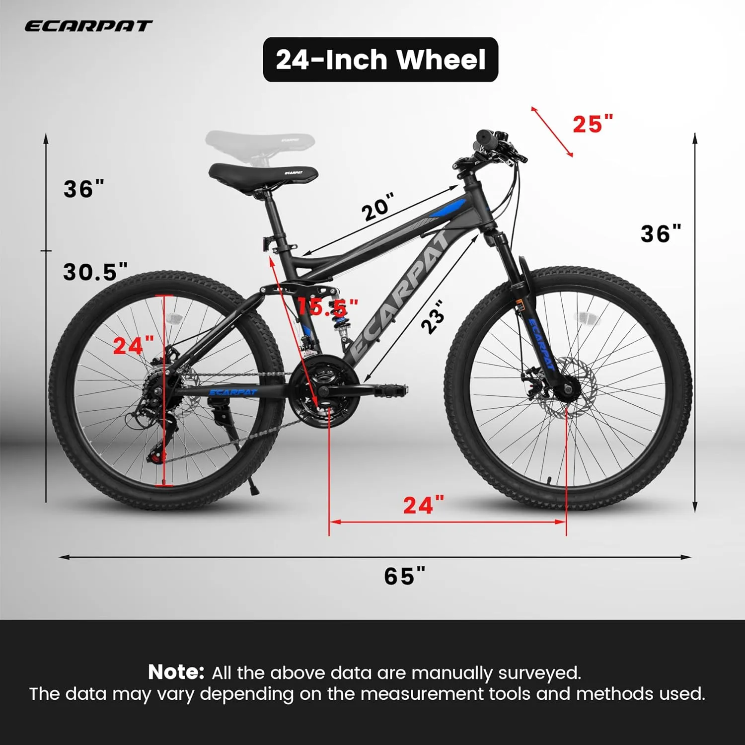 24/26/27.5 Inch, Dual Full Suspension Mountain Bike, 21 Speed Summer Travel, Mens Womens Outdoor Cycling Commuting City Bike to School Work, Birthday Gifts Bicycles