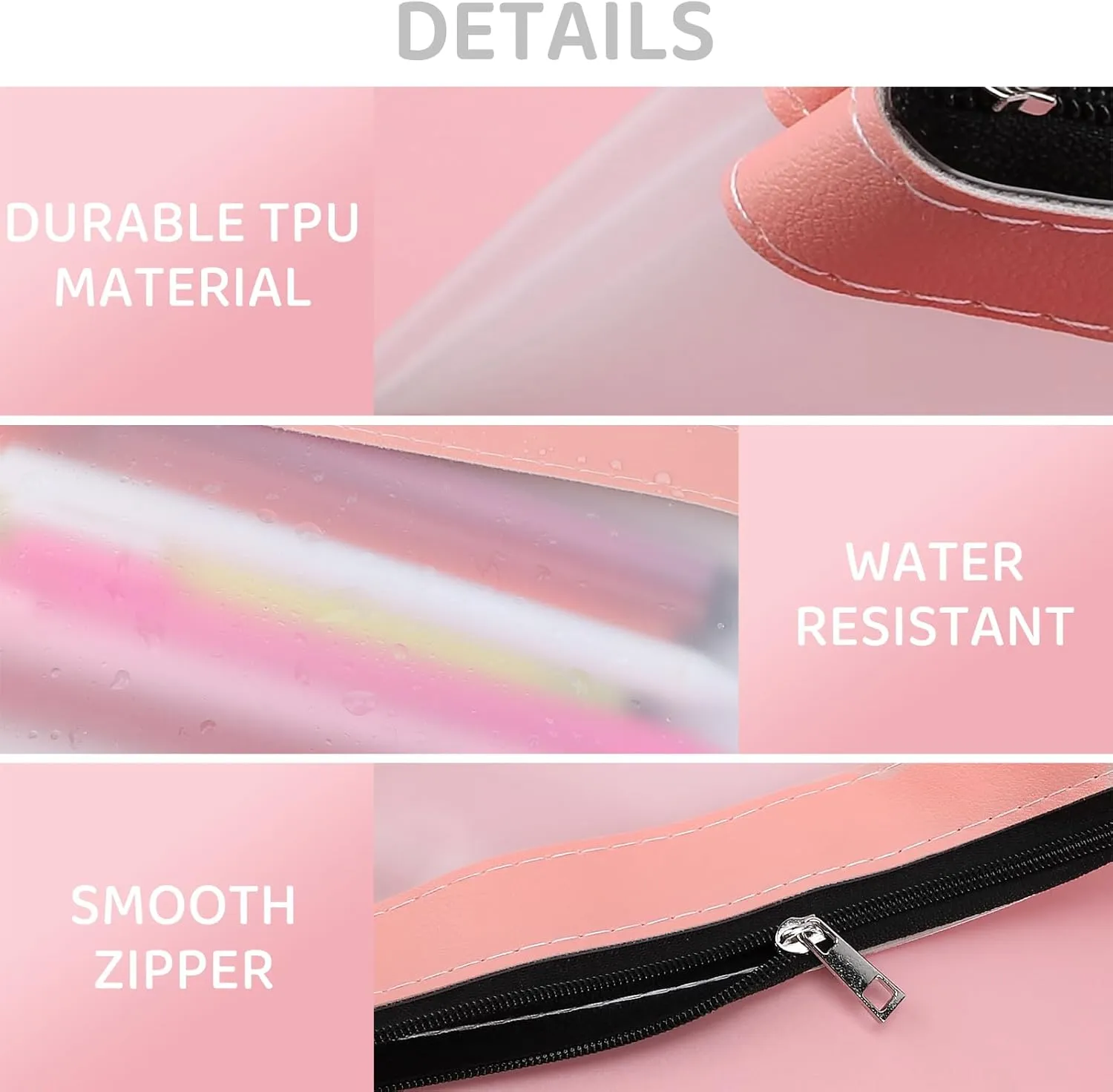 24PCS Clear Pencil Pouch, Pencil Case,Pen Holder with Zipper for Kids, Clear Travel Pouch, Pencil Pouch for Office School Supplies