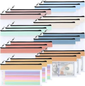 24PCS Clear Pencil Pouch, Pencil Case,Pen Holder with Zipper for Kids, Clear Travel Pouch, Pencil Pouch for Office School Supplies