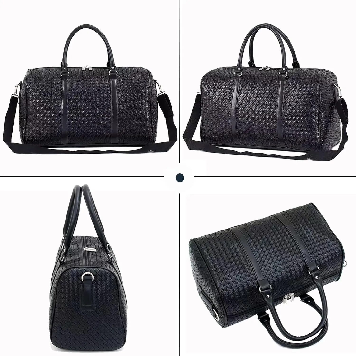 27L Small Travel Duffle Bag Weekender Bags for Women and Men with Shoe Compartment Foldable Waterproof Toiletry Bag Hospital Bags for Labor and Delivery Gym Bag (Black with shoes)