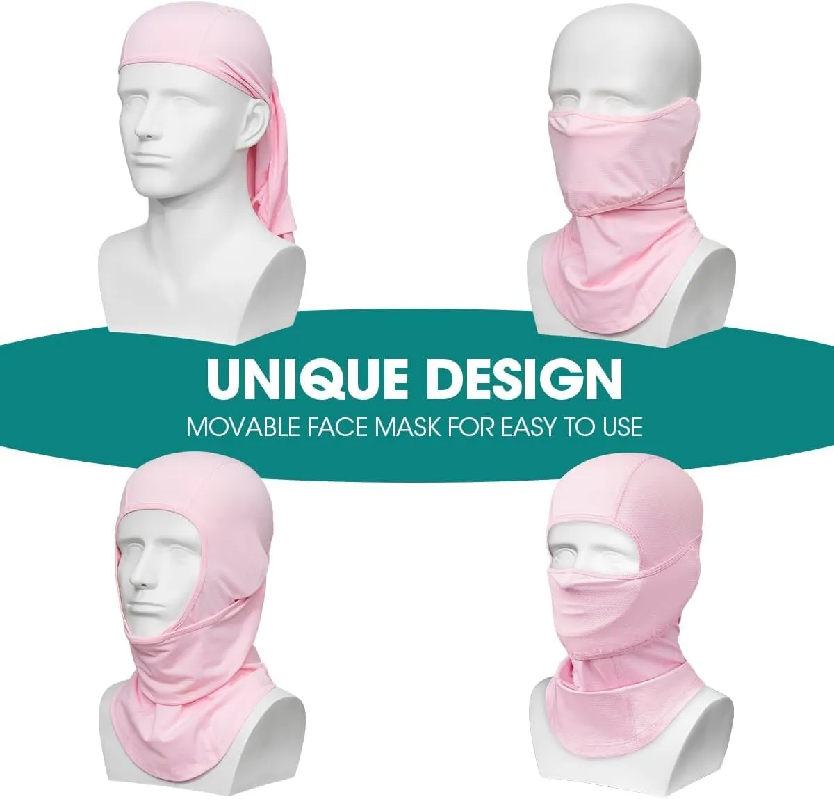 3 Pieces Face Mask Moveable Balaclava C-Pap Mask Summer Sun Protection Breathable Balaclavas for Men Women Cycling Outdoor