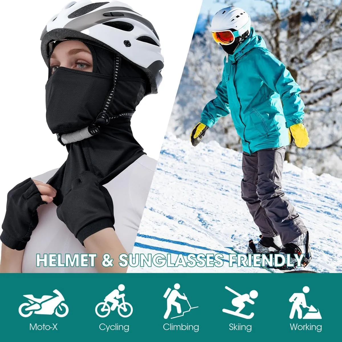 3 Pieces Face Mask Moveable Balaclava C-Pap Mask Summer Sun Protection Breathable Balaclavas for Men Women Cycling Outdoor