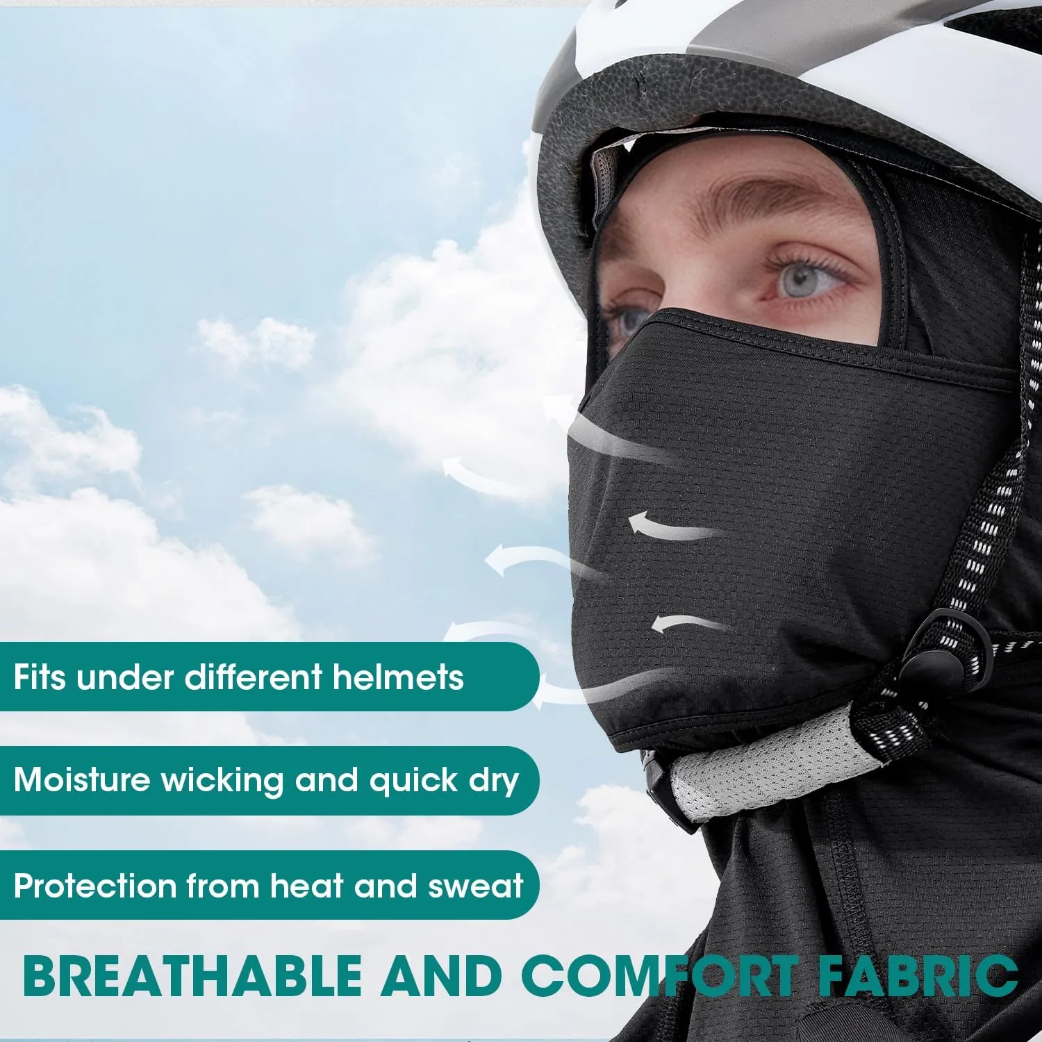 3 Pieces Face Mask Moveable Balaclava C-Pap Mask Summer Sun Protection Breathable Balaclavas for Men Women Cycling Outdoor