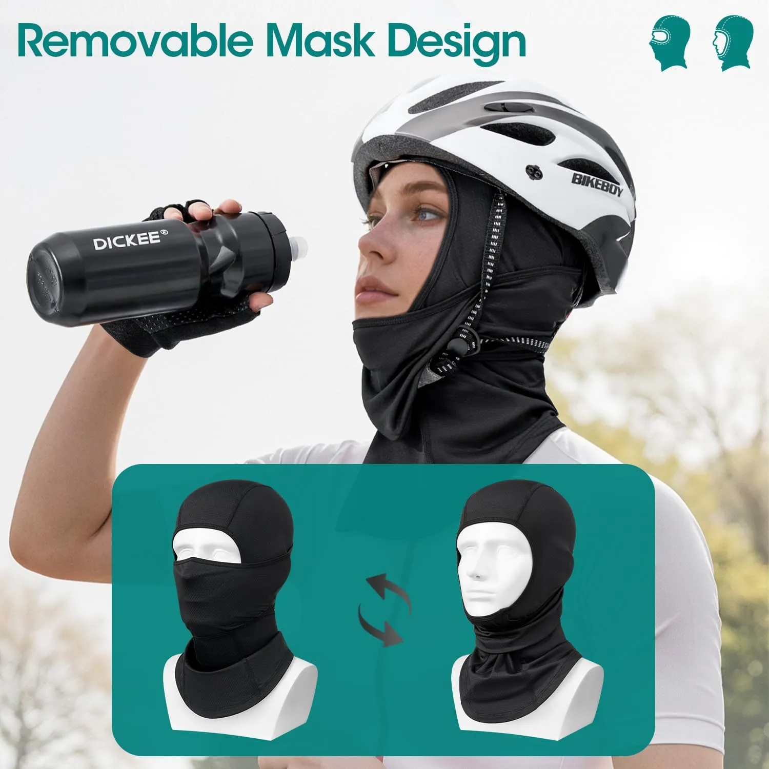 3 Pieces Face Mask Moveable Balaclava C-Pap Mask Summer Sun Protection Breathable Balaclavas for Men Women Cycling Outdoor
