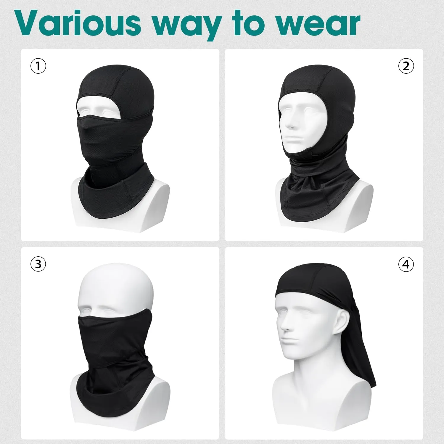 3 Pieces Face Mask Moveable Balaclava C-Pap Mask Summer Sun Protection Breathable Balaclavas for Men Women Cycling Outdoor