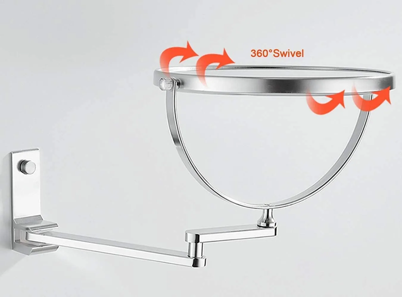 3 X Magnifying Bathroom Makeup Mirror,Wallmounted Vanity Mirror,Double-Sided 360°Swivel Extendable Shaving Cosmetic Mirror/Black/8 Inch(Silver 8 inch)