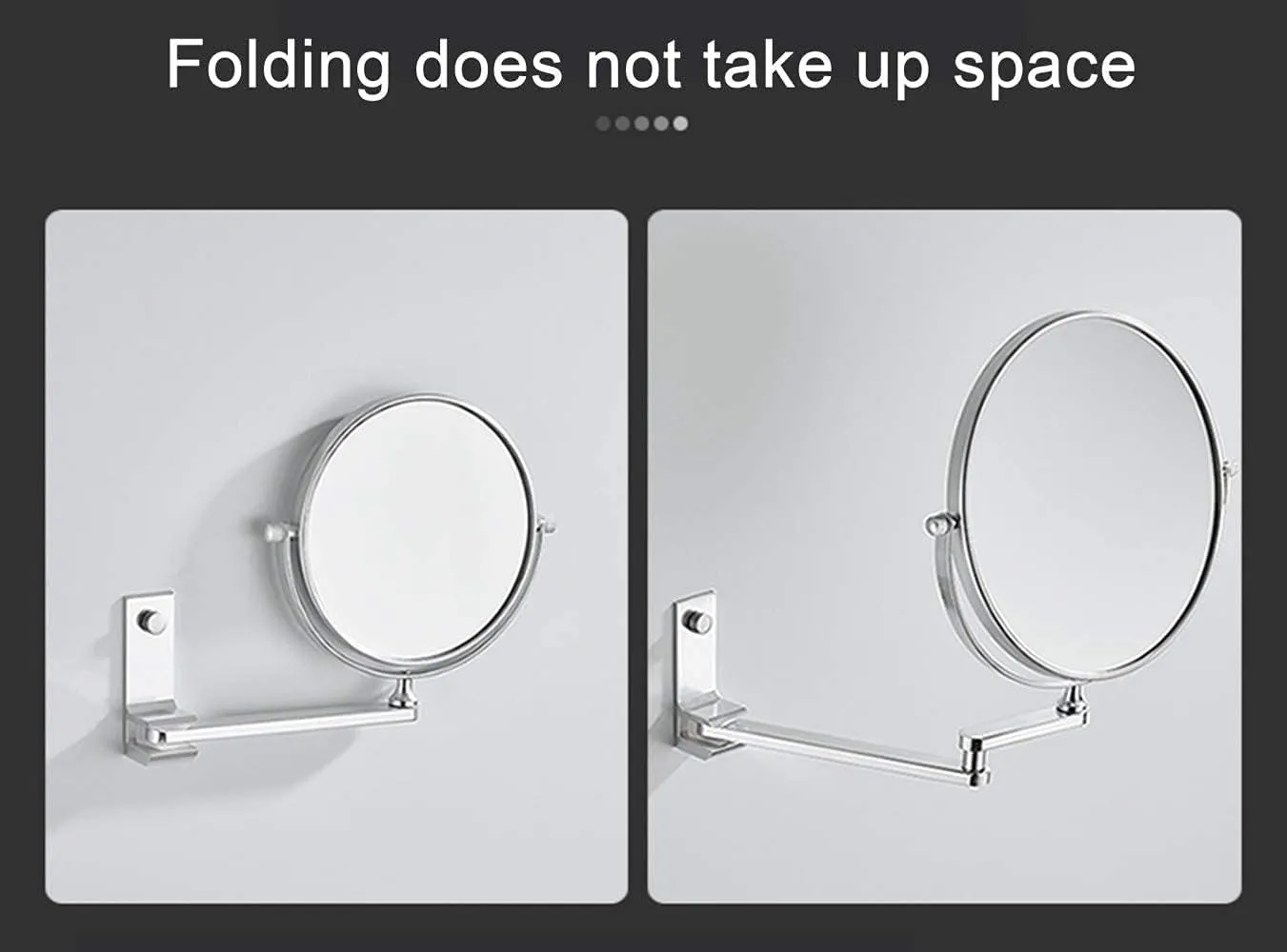 3 X Magnifying Bathroom Makeup Mirror,Wallmounted Vanity Mirror,Double-Sided 360°Swivel Extendable Shaving Cosmetic Mirror/Black/8 Inch(Silver 8 inch)