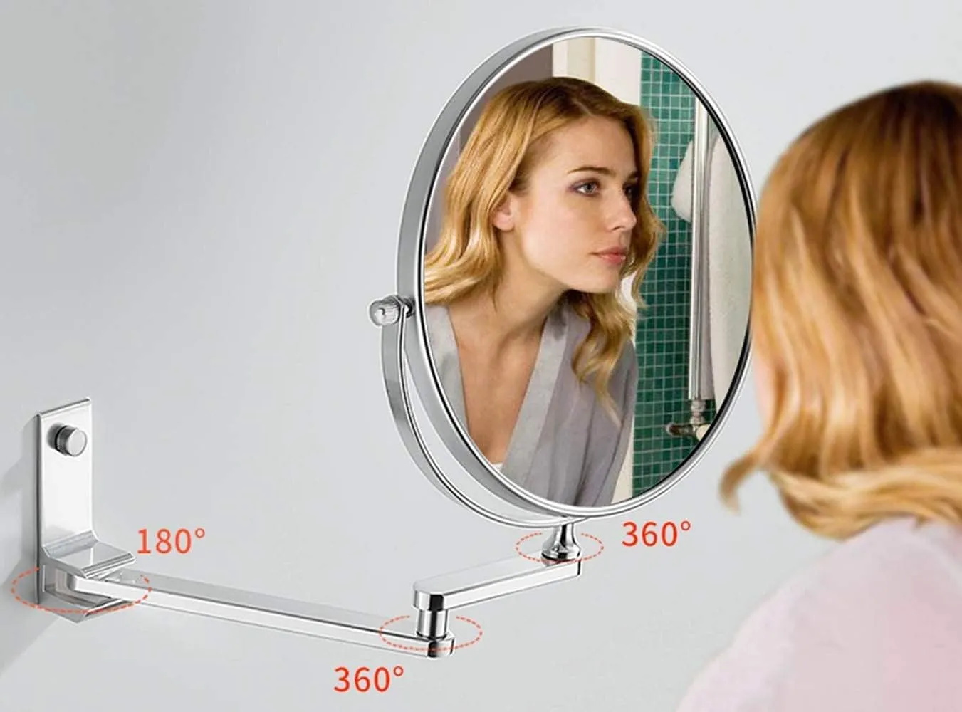 3 X Magnifying Bathroom Makeup Mirror,Wallmounted Vanity Mirror,Double-Sided 360°Swivel Extendable Shaving Cosmetic Mirror/Black/8 Inch(Silver 8 inch)