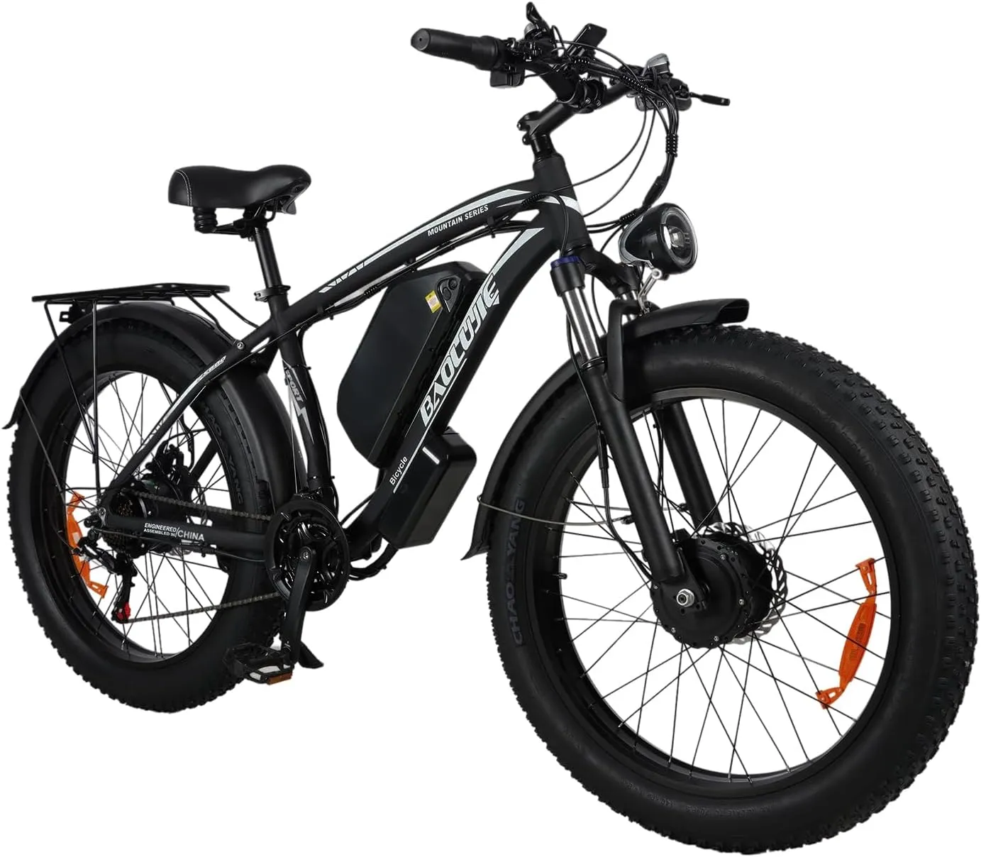 3000W Dual Motor Ebike for Adults, Full Suspension Electric Mountain Dirt Bike 26 * 4" Fat Tire Bicycle for Mountain, Snow, Forest, All Terrain