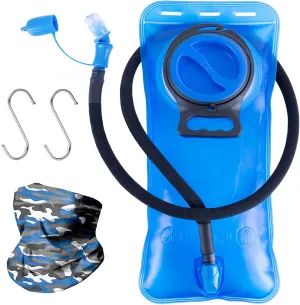 3l Hydration Bladder - 3 Liter Water Bladder Reservoir BPA Free Leak Proof, Backpack Water Bag with Insulated Sleeve for Outdoor Hiking Running Camping Cycling, Blue