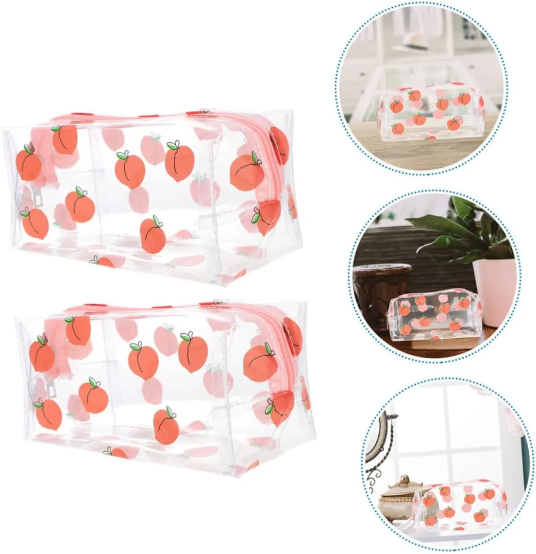 4 Pcs Transparent Cosmetic Bag Travel Makeup Bag Makeup Storage Container Girl South Korea Make up, As Shown 2x3pcs, 19x9cmx3pcs