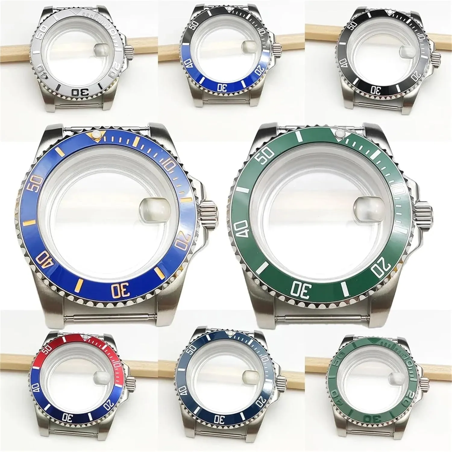 40mm Men's Watch Case Sapphire Crystal Watches Accessories Steel Case for NH35 for NH36 Movement Transparent Case Back Repair Parts XUKKJI(NO.11,Sapphire Crystal)
