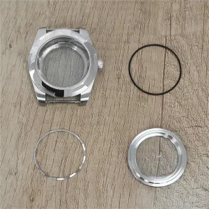 41MM Watch Case Sapphire Glass Transparent Back Cover Steel Watch Accessories For NH35/For NH36/4R/7S Movement