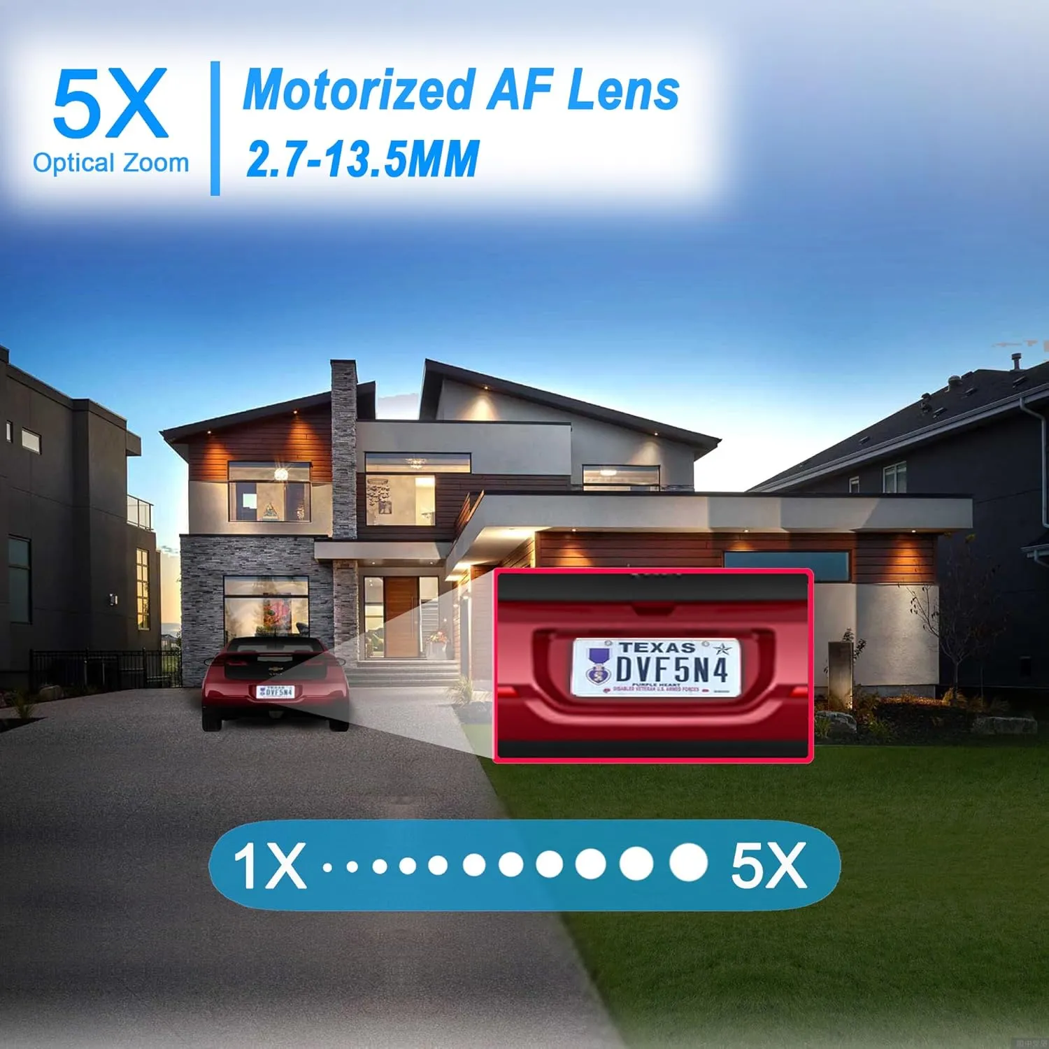 4K 8MP Mini PTZ Dome PoE IP Camera Outdoor Pan 350° Tilt 90° 5X Optical Zoom, 130Ft Full Color Night Vision, H.265, IP67, ONLY Compatible with Hik-Vision Uniview NVR, NDAA Compliant