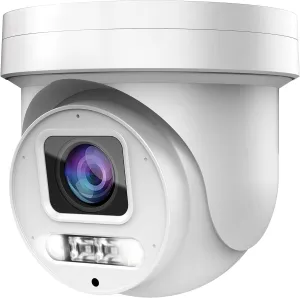 4K 8MP Mini PTZ Dome PoE IP Camera Outdoor Pan 350° Tilt 90° 5X Optical Zoom, 130Ft Full Color Night Vision, H.265, IP67, ONLY Compatible with Hik-Vision Uniview NVR, NDAA Compliant