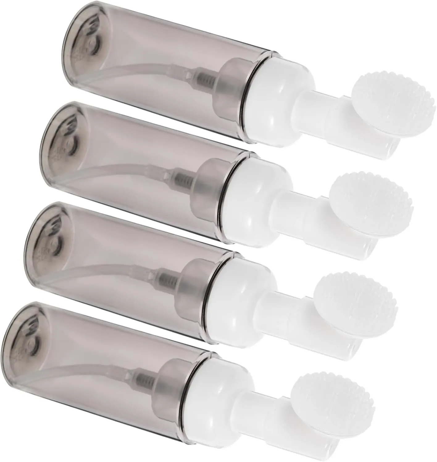 4Pcs Pump Bottles Empty Foaming Dispenser for Shampoo Lotion and Face Wash Travel Cosmetic Containers with Brush Head for Easy Dispensing