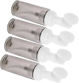 4Pcs Pump Bottles Empty Foaming Dispenser for Shampoo Lotion and Face Wash Travel Cosmetic Containers with Brush Head for Easy Dispensing