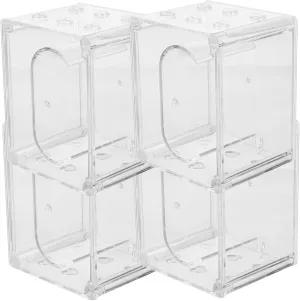4pcs Transparent Watch Box Jewelry Organizer Watch Display Case for Home and Travel Built Bracket Design for Secure Storage Case for Easy Viewing and