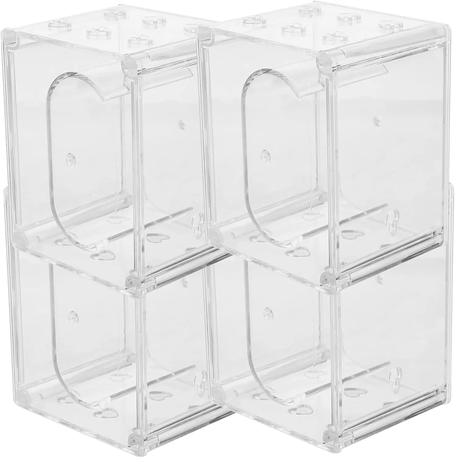 4pcs Transparent Watch Box Jewelry Organizer Watch Display Case for Home and Travel Built Bracket Design for Secure Storage Case for Easy Viewing and