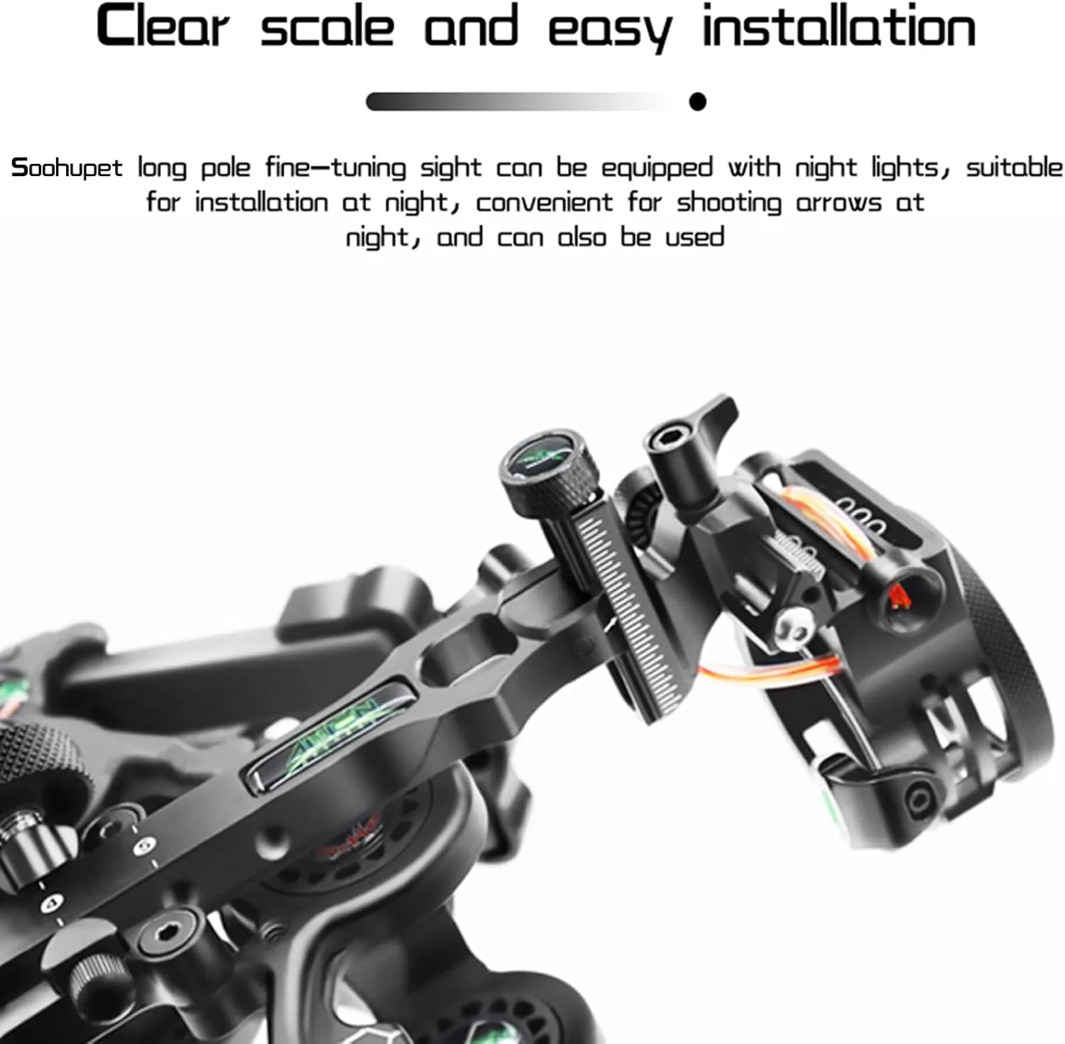 5-Pin Archery Bow Sight, Outdoor Archery Equipment, Tool-Less Micro-Click Adjustments Use with Left and Right-Hand Bows