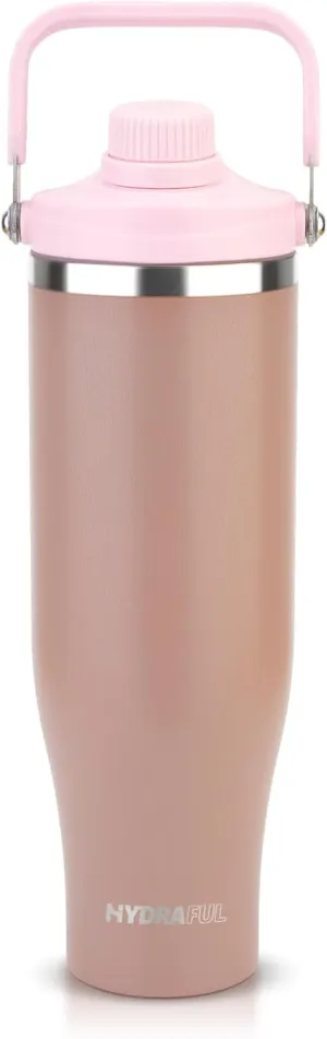 50 oz Stainless Steel Water Bottle with Spout Lid & Handle, Insulated Large Hydration Bottle for Cold & Hot Drinks, Leak-Proof Metal Tumbler for Travel, Gym, and Outdoor