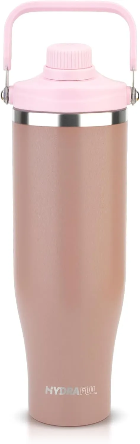 50 oz Stainless Steel Water Bottle with Spout Lid & Handle, Insulated Large Hydration Bottle for Cold & Hot Drinks, Leak-Proof Metal Tumbler for Travel, Gym, and Outdoor