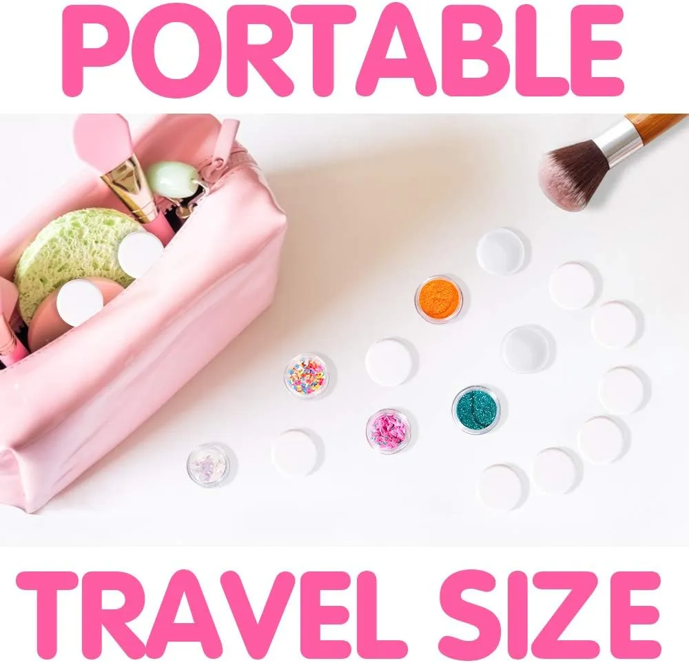 50 Pack Cosmetic Containers, HNYYZL 5 Gram Clear Round Pot Jar Plastic Sample Container with Lid, for Eye Shadow Bead Earring Liquid Lotion Cream Make-up Storage