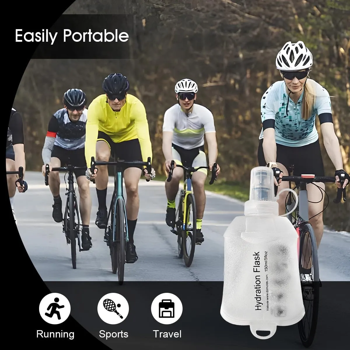 500ml Soft Flask, TPU Collapsible Soft Water Bottle for Hydration Pack, Running Vest, Folding Water Bottle for Hiking Cycling Climbing-2Pcs, White