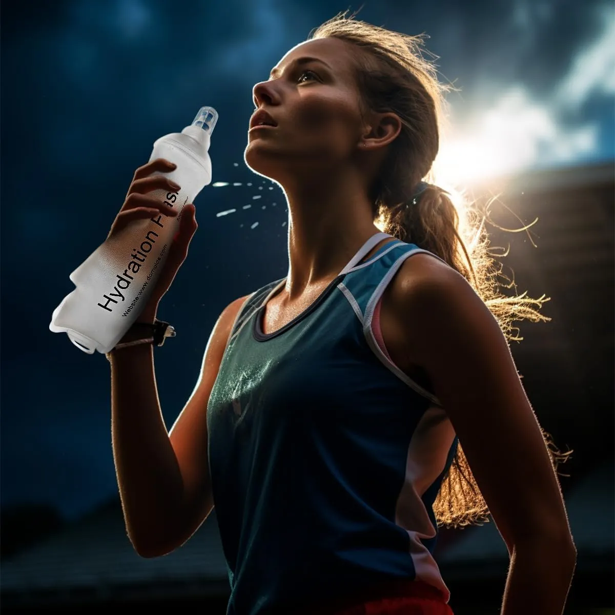 500ml Soft Flask, TPU Collapsible Soft Water Bottle for Hydration Pack, Running Vest, Folding Water Bottle for Hiking Cycling Climbing-2Pcs, White